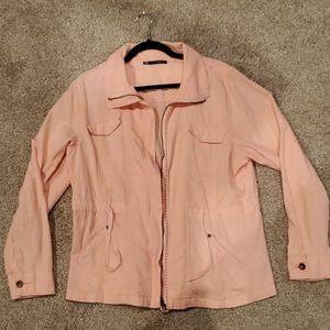 Linen Blend Zippered Jacket